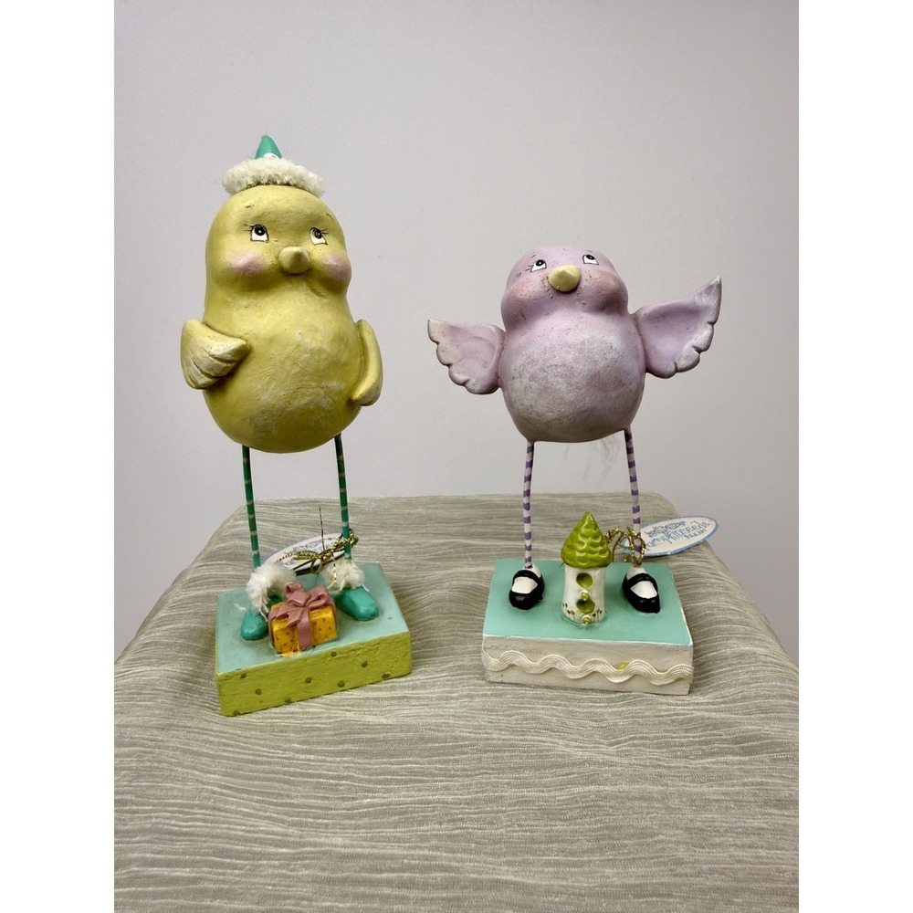 Department 56 Pumpkin Seeds Folk Art Birds Chicks, Lot of 2 New